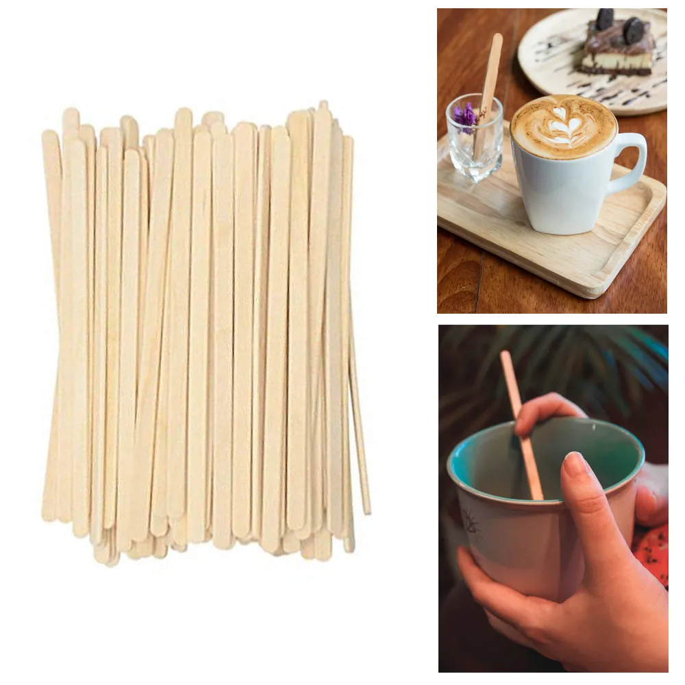 1000 Wooden Sticks Coffee Stirrers Cocktail Mixer Drink Swizzle Mix Bar Crafts