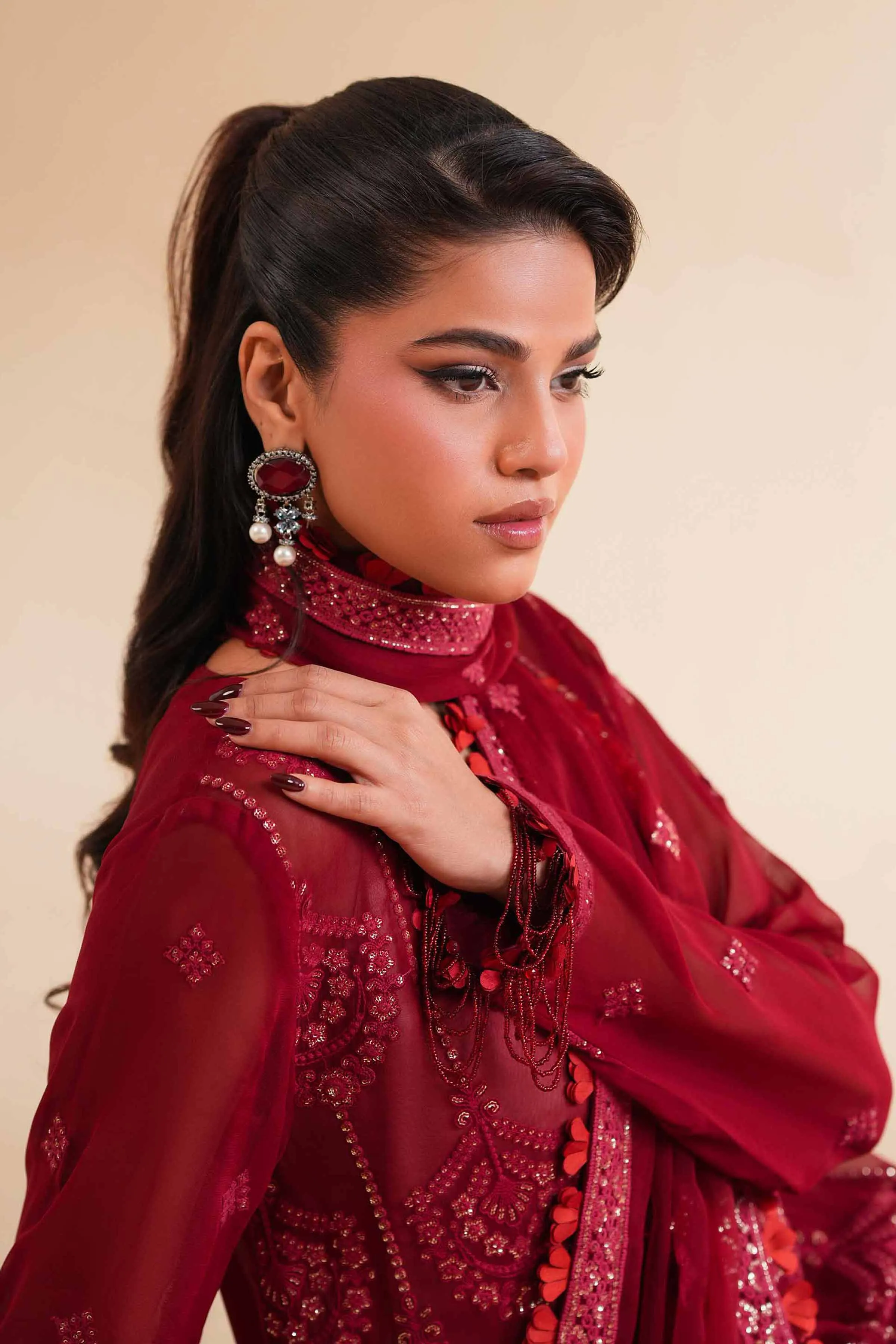 3 Piece - Dyed Embroidered Suit - 42501509