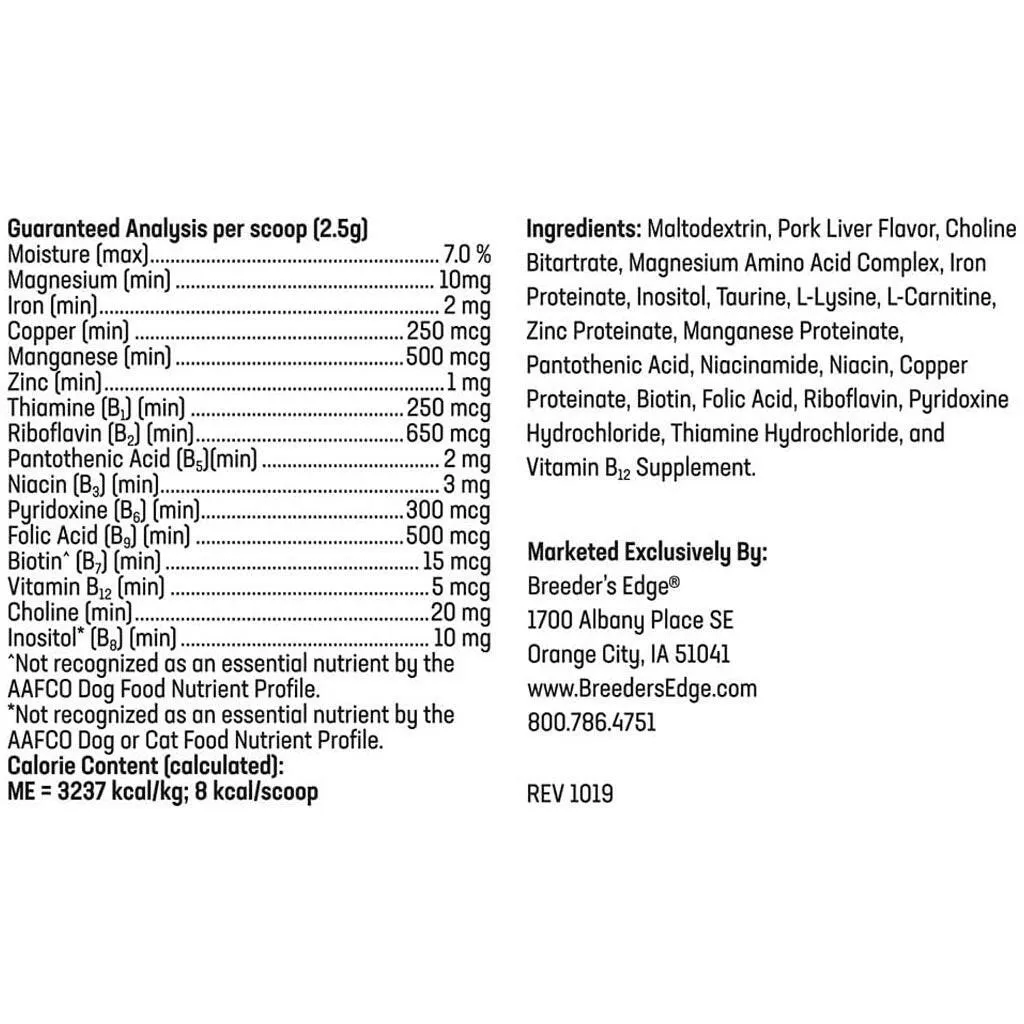 Breeder's Edge B Strong Powder for Dogs & Cats
