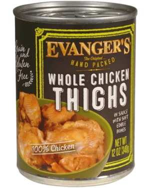Evangers Super Premium Hand-Packed Whole Chicken Thighs Canned Dog Food