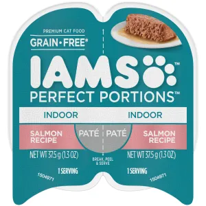 IAMS Perfect Portions Pat Indoor Adult Wet Cat Food Salmon 2.6oz 24pk