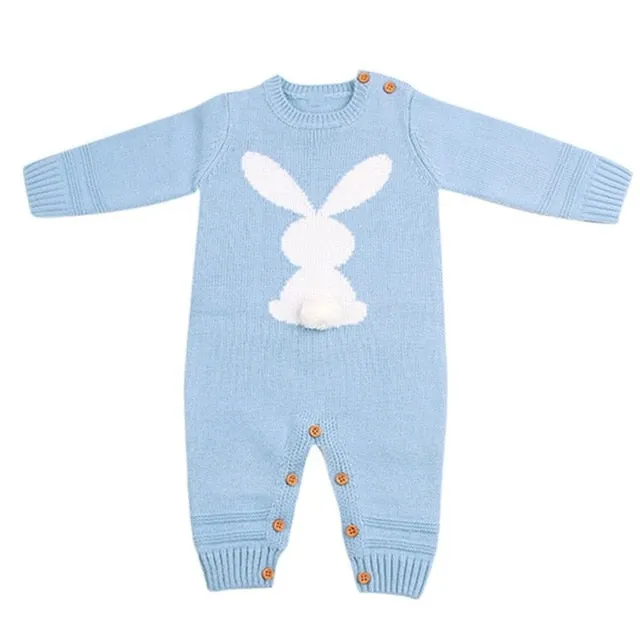 Knitted Rabbit Tail Romper