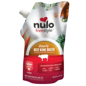Nulo Freestyle Grain-Free Hearty Beef Bone Broth Dog & Cat Food Topper, 20 oz