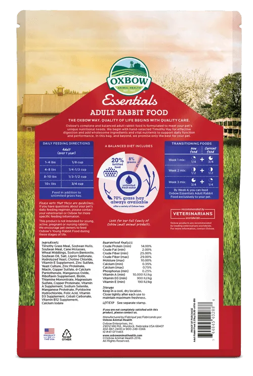 Oxbow Essentials Adult Rabbit Food