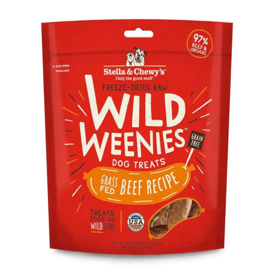 Stella & Chewy's Wild Weenies Grass-Fed Beef Recipe Freeze-Dried Dog Treats 3.25 oz