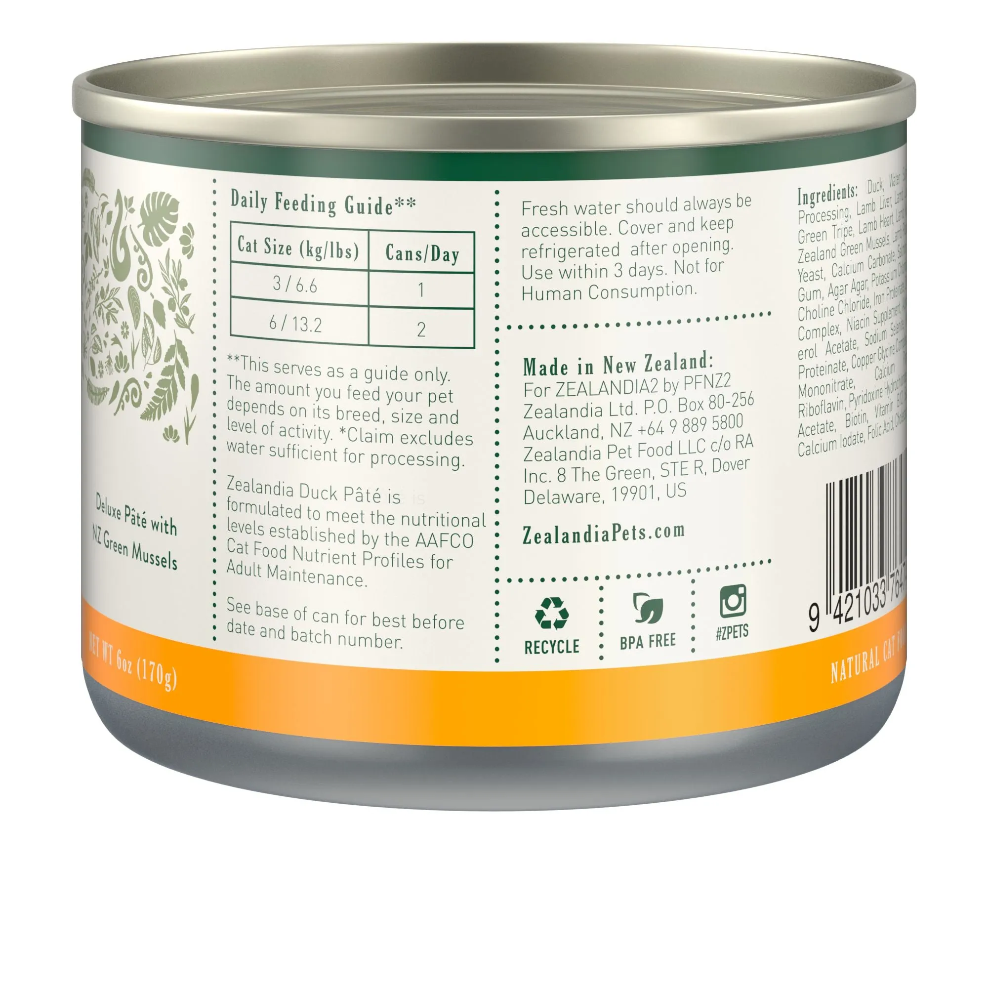 Zealandia Chicken Pate Adult Cat Wet Food 170g